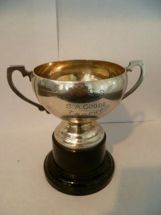 Vintage Sterling Silver Trophy Cup 93grams Birmingham 1938 & Stand
