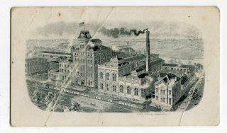Pre Prohibition Rochester Brewing Co.  Factory Scene Trade Card Rienzi Beer Ny