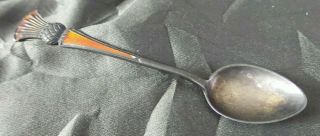 Vintage Norwegian Sterling Silver & Enamel Tea Spoon - J.  Tostrup