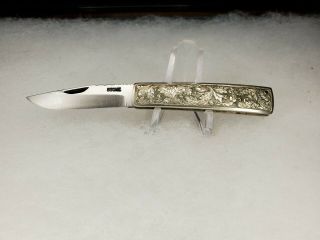 Rare Vintage G.  W.  Stone Pocket Knife Custom & Handmade With File Work