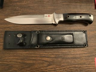 1980s Al Mar Knife Rare Sawback W/sheath " De Oppresso Liber " Dagger