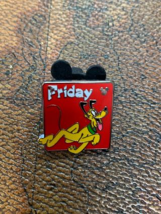 Disney Pin Hidden Mickey Pluto Days Of The Week - Friday 6 Of 7 Trading Pin