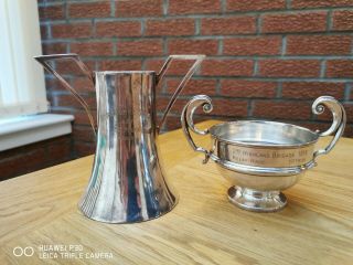 Antique Christofle Silver Plated Trophy & One Other Art Nouveau Both Hallmarked
