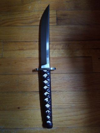 Custom Fixed Blade Knife Japanese Style Tanto Rayskin Handle Unknown Artist