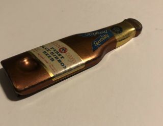 Pabst Blue Ribbon Beer Vintage Bottle Opener 1940 ' s Bottle Shaped Tin Litho 2