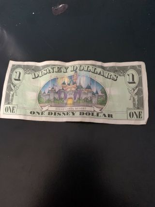 One 2003 Mickey Mouse Disney Dollar $1 Bill - A Little 2