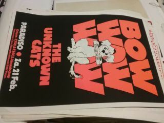 Bow Wow Wow 70s Paradiso Poster Nmint Rare 120 Made Htf Vtg