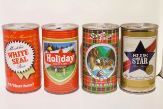 4 Cans From Canada - Simon Fraser,  White Seal,  Holiday,  Blue Star