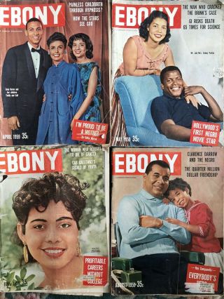 Group Of 4 Vintage Rare Ebony Magazines April,  May,  July,  August 1959 - Ok Cond.