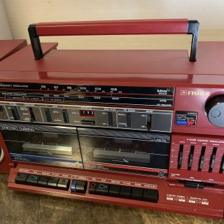 Fisher PH - W405 Vintage Boombox - Red - - Cassette 3