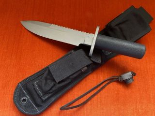 Robert Parrish Sunfish Hollow Handle Survival Knife / 1987 / Orig Cordura Sheath