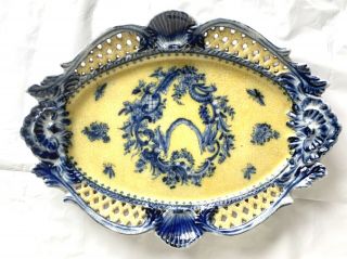 Vintage United Wilson “juwc” 1897 Chinese Export Porcelain Oval Plate Lace Edge