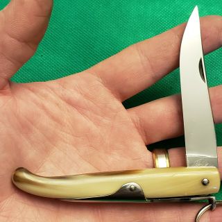 Rare Old Forge Main Jacques Mongin Honey Horn Ring Lock Folder Pocket Knife 3