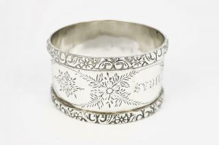 Edwardian Sterling Silver Napkin Ring Birmingham 1905