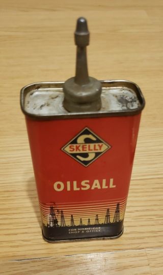 Vintage Skelly Oilsall Oil Can 4 Oz Empty
