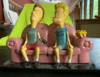 Vintage 1996 Beavis And Butt - Head Butthead On Couch Figure With Remote And Fries