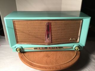Arvin Model 956 T1 Vintage Twin Speakers Turquoise Tube Radio
