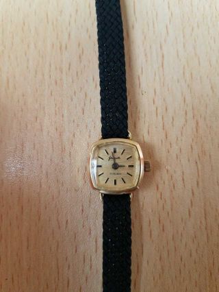 Vintage Gub Glashutte 17 Rubis Gold Plaqued 14k Germany Made Mechanical Watch