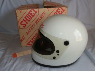 Vintage Shoei White Full Face Motorcycle Helmet S - 12 (sz.  Medium)