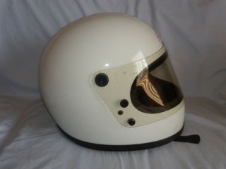 Vintage Shoei White Full Face Motorcycle Helmet S - 12 (sz.  Medium) 2