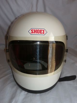 Vintage Shoei White Full Face Motorcycle Helmet S - 12 (sz.  Medium) 3