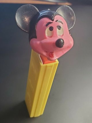 Vintage Mickey Mouse Pez Dispenser No Feet Pink Face U.  S.  A.  Yugoslavia