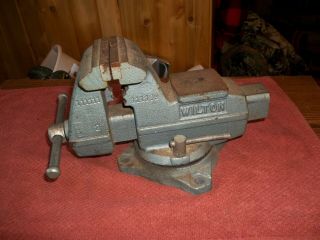 Vintage Wilton 3 1/2 " Swivel Bench Vise Opens 4 1/2 " Made In U.  S.  A.