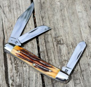 Vintage Case Xx Usa 1965 - 69 5347 Ss Stag Knife Never Cleaned