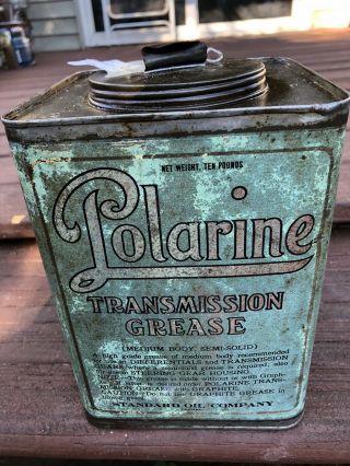Vintage Standard Oil Polarine 10lb Transmission Grease Can