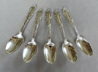 5 Early Towle Sterling Silver Old English 5 1/2 " Coffee Spoons 101 Grams - Om