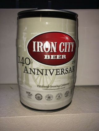 Iron City 140th Anniversary Gallon Beer Can By Pittsburgh Brewing Company
