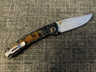 First Production 262 Benchmade Gold Class Mini Crooked River Damasteel Blade 3