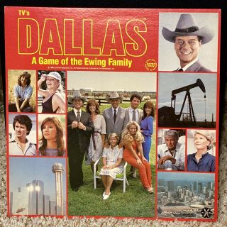 Vintage Dallas Tv Show " A Game Of The Ewing Family " Board Game Opened But
