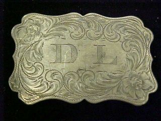 Vintage Estate 50,  Diablo Sterling Silver Hand Engraved Heavy 20z Belt Buckle