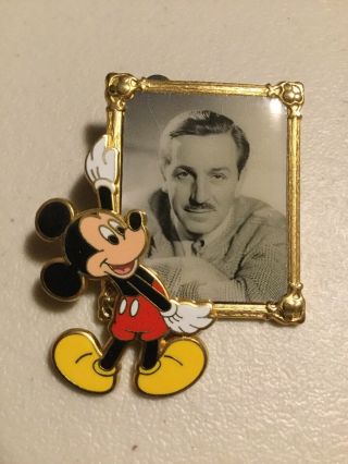 Disneyland Pin Mickey Mouse With Walt Disney In A Frame