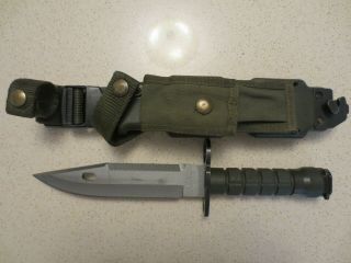 Us Military M9 Phrobis Iii Combat Knife Bayonet And Green Utility Sheath