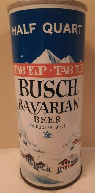 Busch Bavarian Tab Top Zip Top Half Quart Pull Tab Beer Can L.  A.