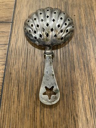 Star Handle Shell Julep Strainer Holmes Booth Haydens Silverplate