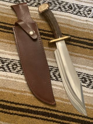 Colt Crown Stag Shining Mountain/anaconda Style Tribute Bowie Knife W/sheath