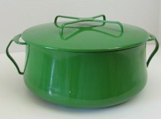 Vintage Green Dansk Kobenstyle Pot Large 5 1/2 Qts Enamelware Made In France