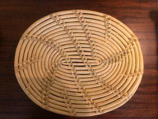 Charleston SC Vintage Oval Woven Sweetgrass Basket With Lid 3