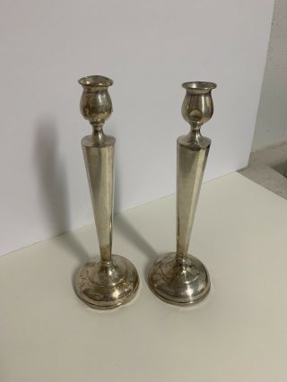 Vintage Sterling Silver Candlesticks Weighted Reinforced With Steel Rod