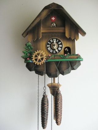 Vintage Musical Swiss 1 - Day Cuckoo Clock Plays Tales From The Vienna Woods