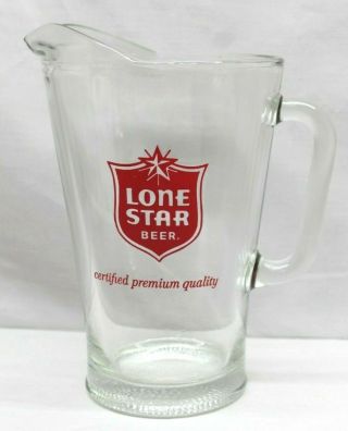 Vintage Texas Lone Star Beer Heavy Glass Pitcher