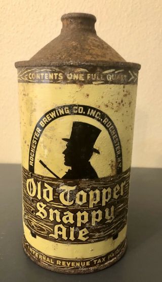 Old Topper Snappy Ale Quart Cone Top Beer Can