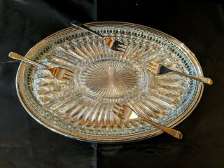 Leonard Silver Vintage oval relish dish (silver plated) w/ divided glass insert 2