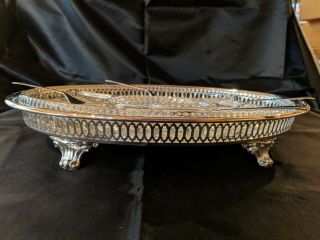 Leonard Silver Vintage oval relish dish (silver plated) w/ divided glass insert 3