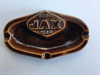 Jax Beer Ashtray,  Brown,  Jackson Brewing Co. ,  Orleans,  La,  7 " X 4 " X 1 "