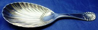 Edwardian Solid Silver Caddy Spoon By C W Fletcher Sheffield 1901