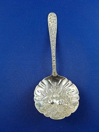 S.  Kirk & Son Sterling Silver Repousse 7 1/2 " Fruit Spoon No Monogram